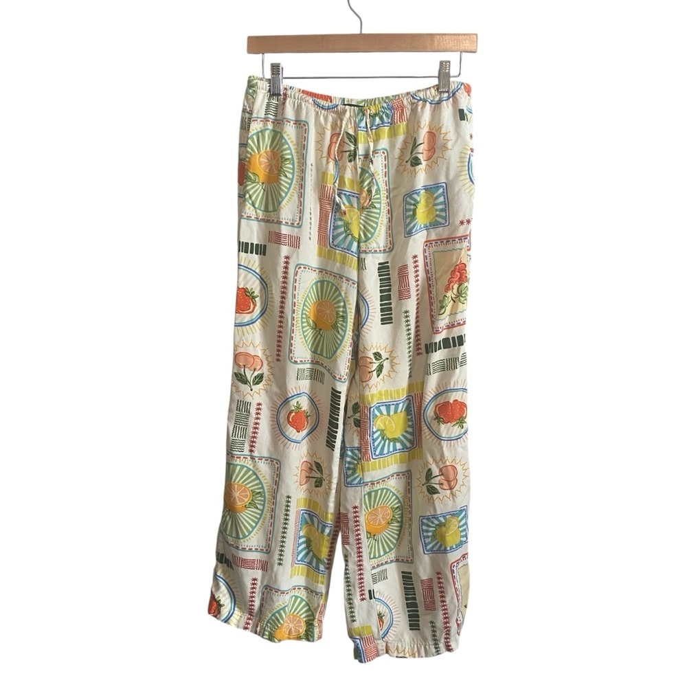 Sincerely Jules Mid Rise Pull On Farmer's Market Fruit Ankle Pants Size Medium